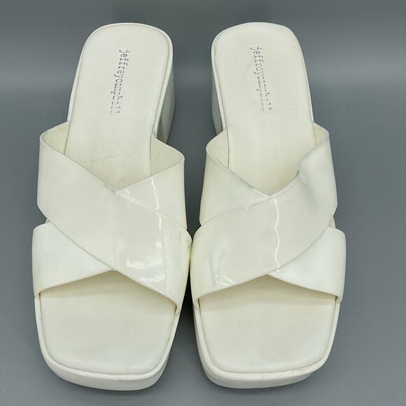 Jeffrey Campbell Women’s Bubblegum Platform Sandals White Size 9M - Picture 3 of 10